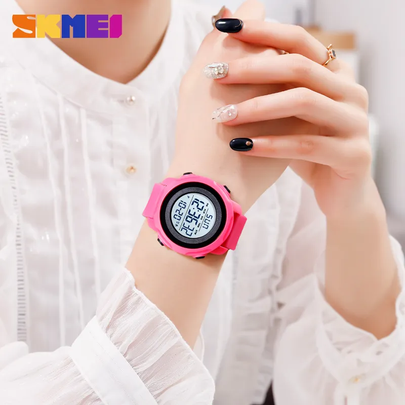 Skmei Brand Sport Digital Watch Women Outdoor Men Men sur des regards simples Affichage de lumière étanche à 5 barres Mornière alarme Montre Homme 1540255E