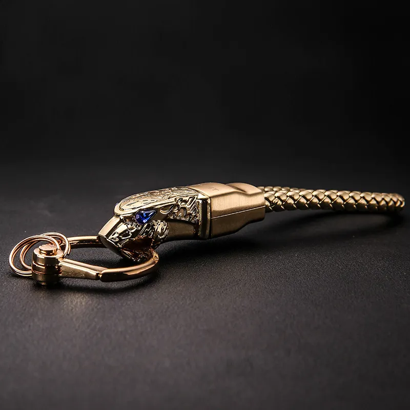 Honnête haute qualité hommes porte-clés porte-clés strass voiture porte-clés porte-bijoux sac pendentif cadeau en cuir véritable corde