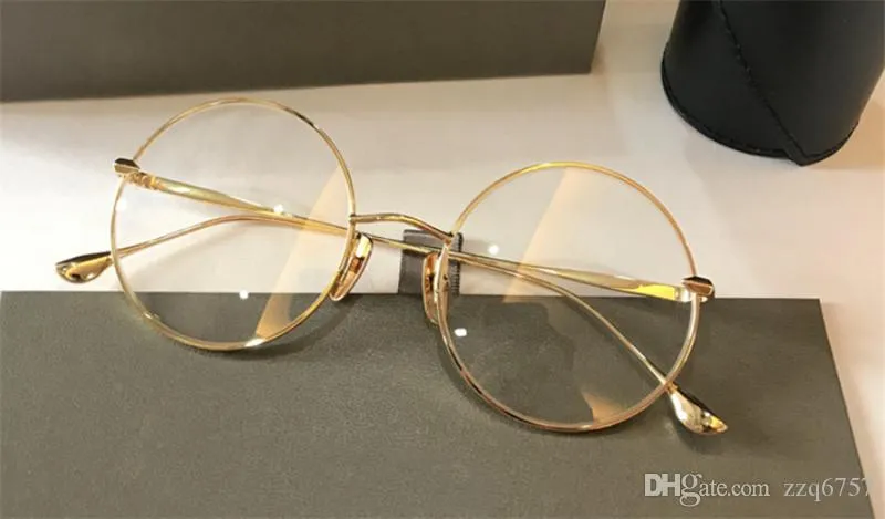 Óculos ópticos de designer de moda Belive redondo retrô K moldura dourada vintage estilo simples óculos transparentes de alta qualidade lentes claras210t