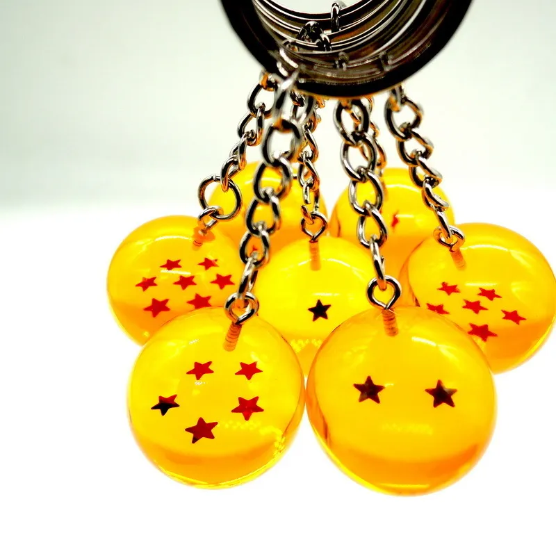 FancyFantasy Anime Goku Dragon Super KeyChain 3D 1-7 Stars Cosplay Crystal Ball Chain Collection Toy Gift Key Ring C19011001250S