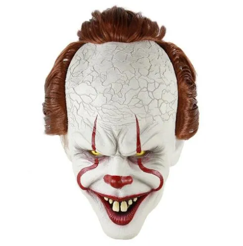 Film Stephen Kings It 2 Joker Pennywise Maske Vollgesichts-Horror-Clown Latexmaske Halloween-Party Schreckliche Cosplay-Requisite GB840289S