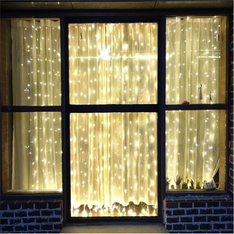 2x2 3x1 3x2 3x3 6x3m LED Lichtslingers Kerst Kerstverlichting guirlande Outdoor Thuis Voor Bruiloft Gordijn Tuin Decoratie272c