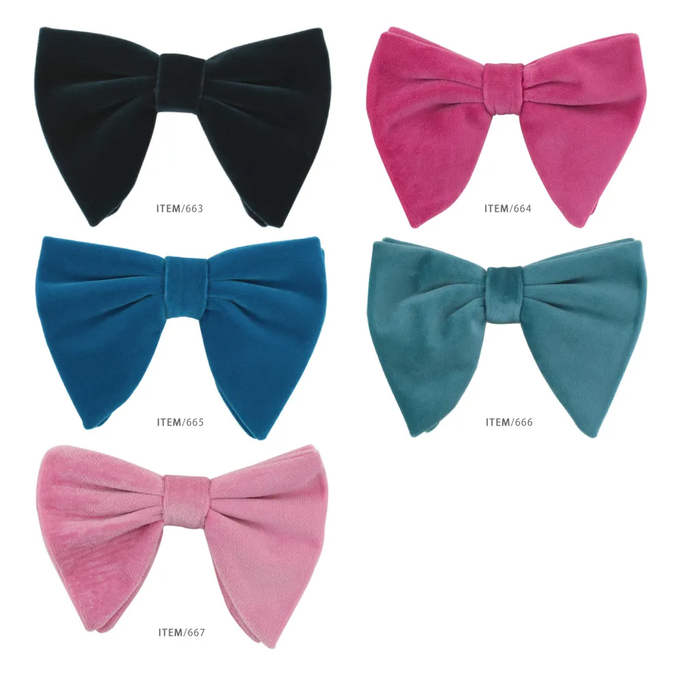 Mäns sammet båge slips män förebunden satin formell smoking stor bowtie överdimensionerade bowties234j