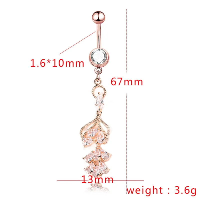 Joyería Sexy para el cuerpo de cristal para danza del vientre Wasit, anillos colgantes largos de acero inoxidable con diamantes de imitación para ombligo y campana para mujer