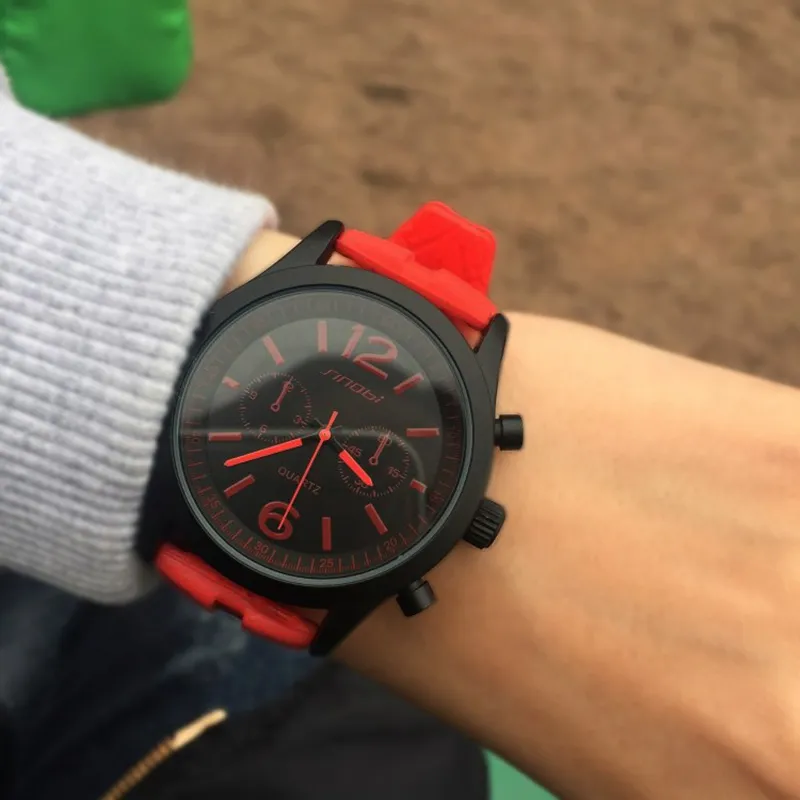 SINOBI sport femmes montres Casula genève montre à Quartz bracelet en Silicone souple mode couleur pas cher abordable Reloj Mujer279N