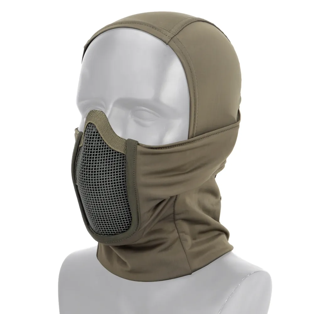 قناع أغطية الرأس التكتيكية Airsoft نصف الوجه Mesh Mask Cycling Hunting Paintball Smask Mask Shadow Fighter Meadgear9323941