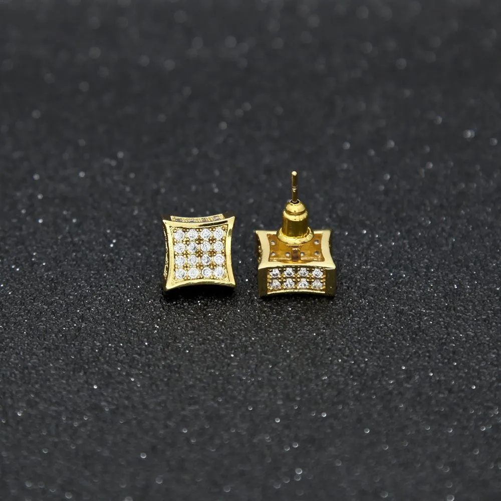 Novos homens jóias brincos hip hop zircônia cúbica diamante moda cobre branco ouro cheio de cristal earring280n