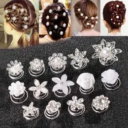 Pinces à Cheveux Ornées Perles & Diamants - Pour Mariage, Fête - Lot De Bobines