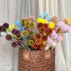 Ramo De Flores Secas Naturales De Margarita – 50 Tallos Naranjas, Perfectas Para Decorar Jarrones En Casa O Eventos