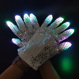 Vicloon Guantes Con Luces LED – 6 Modos De Luz En Rojo, Azul Y Verde, Recargables, Ideales Para Bailar, Conciertos, Halloween Y Seguridad Nocturna
