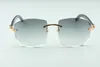 A4189706 Nouvelles lunettes de soleil naturelles chaudes Branches en corne de buffle hybrides blanches et noires sauvages, lunettes unisexes de qualité supérieure directes d'usine. montre03c