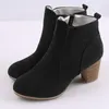 Invierno otoño botas de mujer sólidas zapatos de mujer europeos tobillo de cuero de gamuza 65154 27810 25738 27582