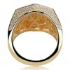 Hexagon Ring for Men Top Quality Trendy Hiphop Jewelry Gold Plated Bling Ice Out CZ Hip Hop Rings303e