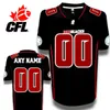 2020 Nouveau style personnalisé Ottawa Redblacks Premier Tc Ottawa Redblacks # 1 Burris # 10 Johnson Noir Blanc Maillot de football (personnalisé ou vierge)