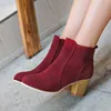 Winter Autumn Solid Women Boots European Ladies Shoes Suede Leather Ankle 65154 27810 25738 27582