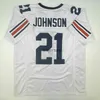 MIT安いカスタム新しいKerryon Johnson White College Stitched Football Jerseyステッチ任意の名前番号を追加