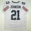 Mit CHEAP CUSTOM New KERRYON JOHNSON White College Stitched Football Jersey GENÄHT, HINZUFÜGEN EINER NAMENSNUMMER