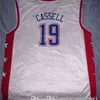 #19 Sam Cassell West White Basketball Jersey Men's Sewn Stitched Custom Any Number and Name Jerseys Xs-6xl Vest Jerseys vest Shirt