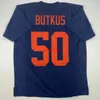 Con la nuova maglia da calcio cucita DICK BUTKUS Illinois Blue College personalizzata a buon mercato aggiungi qualsiasi numero di nome
