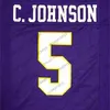 ECU East Carolina #5 Chris Johnson Gardner Minshew II 7 Zay Jones Darius Pinnix Jr. 9 David Garrard Purple White Black Jersey