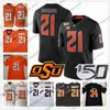 Oklahoma State #1 Dez Bryant 2 Mason Rudolph 21 Barry Sanders 24 Tyreek Hill 34 Thurman Thomas White Orange Black Vintage Jersey