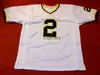 MIT tani niestandardowy Charles Woodson Michigan Wolverines White Jersey zszyte