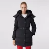 Luxury Designer Winter Outdoor Leisure Sports Womens Down Jacket White Duck Windproof Parker Long Leather Collar Cap Warm Real Wolf Fur Stylish Classic Parkas