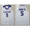 NCAA Kansas State Wildcats #20 Xavier Sneed 3 Kamau Stokes 2 Diarra 14 Makol Mawien Biała Purple Black College Basketball Jersey S-4xl