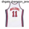 Usa Basketball Karl Malone Mitchell Ness Branco 1992 Dream Team Top Jersey Colete Costurado Retrocesso