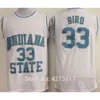 State Sycamores College 33 rry Bird Jersey Basketball Springs Valley High School 1992 Dream Team Blue vest Shirt