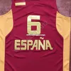 2018 New #6 Ricky Rubio Team Spain Basketball Jersey Embroidery Sitched XS-6XL VESTEYS SET SERT