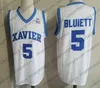 NCAA Xavier Musketeers #2 Kyle Castlin 4 Elias Harden 32 Ryan Wellage 35 Zach Hankins White Grey Blue Blue Black Jersey S-4xl