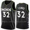 2021 Neues genähtes Retro-Basketballtrikot für Herren 21 Kevin 32 Karl Anthony Garnett Towns, Edwards-Shorts mit Nähten, Größe S-2XL