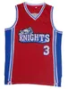 Cambridge Jersey #3 Like Mike Knights Movie Basketball Jerseys White Red Stiched Name Number Jersey