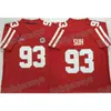 NCAA Nebraska Huskers 7 Scott Frost 93 Ndamukong Suh College Football Maglie doppia cucitura Nome e numero Rosso Bianco