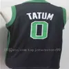 2021 New Stitched Jayson Kemba 8 Walker 0 Tatum City Basketball Jersey Shorts Black Green NCAA White Size S-2XL