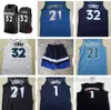 2021 Neues genähtes Retro-Basketballtrikot für Herren 21 Kevin 32 Karl Anthony Garnett Towns, Edwards-Shorts mit Nähten, Größe S-2XL