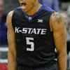 NCAA Kansas State Wildcats #20 Xavier Sneed 3 Kamau Stokes 2 Diarra 14 Makol Mawien Biała Purple Black College Basketball Jersey S-4xl