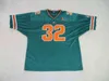 Mit Cheap Cuom Miami Hurricanes Football Jersey Vert Orange HOMMES FEMMES JEUNESSE point ajouter n'importe quel numéro de nom XS-5XL