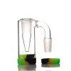 Récupérateur de cendres en verre radiant de 14 mm avec récipient en silicone de 7 ml Récupérateur de cendres mâles femelles pour quartz Banger Water Bongs Dab Rigs LL