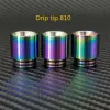 810 Drip Tips Rainbow Color Stainless Steel SS Drip Tip for 810 Thread Wide Bore Mouthpiece TFV8 Prince Tank Atomizer Bulb Glass BJ