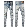 paarse jeans heren Jean hoogwaardige unieke ontwerpstijl met gaten slanke fit Bikers denim jeans voor mannen s mans zwarte slanke fit broek ksubi jeans baggy jeans man jeans