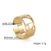 Fibonacci Spiral Ratio Rings for Women Men 14k Yellow Gold Color Adjustable Geometry Math Finger Ring Jewelry Gifts