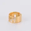 Fibonacci Spiral Ratio Rings for Women Men 14k Yellow Gold Color Adjustable Geometry Math Finger Ring Jewelry Gifts