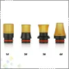 PEI DRIP TIPS 510 Bred borrat munstycke Black Pom Pei Plastic Raw Material Fit 510 Rökitillbehör ZZ