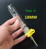 Fumar Mini Coletor de Néctar Tubos de Vidro com 10mm 14mm 18mm Titanium Quartz Tip Oil Rig Concentrado Dab Straw para Vidro Bong ZZ