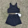 LL-2156 Summer Kids Top + Flowy Shorts Tenues Sportswear doublées Fiess Wear Pantals Short Girls Running Elastic Yoga Set
