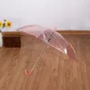透明な傘をクリアPVC傘の長いハンドル傘雨プルーフ6色ll