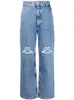 Lowe dżinsy otwarte widelc ciasne spodnie dżinsowe Capris Dodaj polarowe gęste ciepłe spodnie dżinsowe marka 868 loewve dżinsy