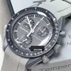 Bioceramiczna planeta księżycowe zegarki męskie pełne funkcja Chronograf Chronograf Silica Gel Watch Mission to Mercury 42mm Watch Limited